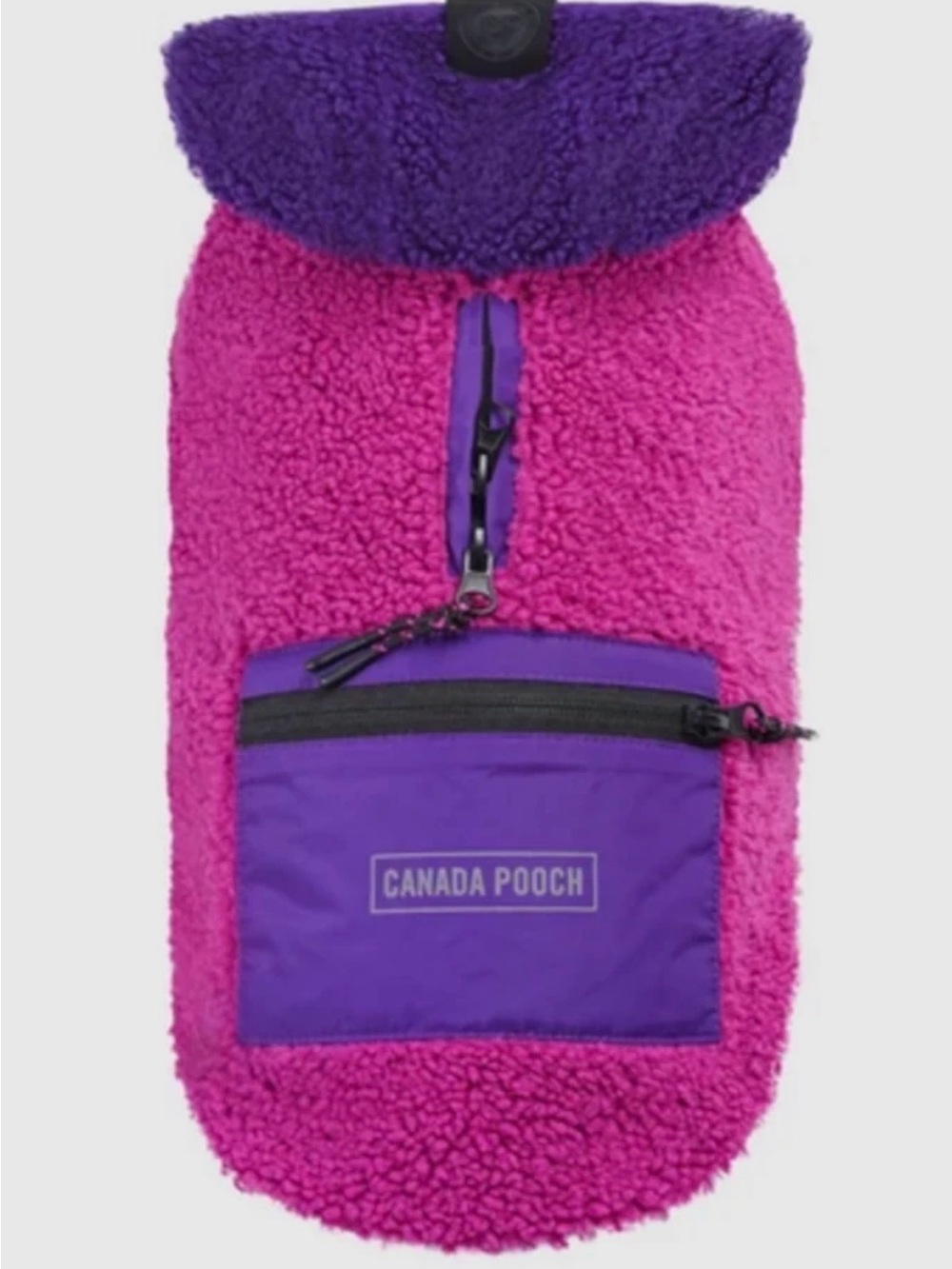 Canada Pooch Cool Factor Fleece Dog Hoodie in Pink & Purple - NWT Size 28